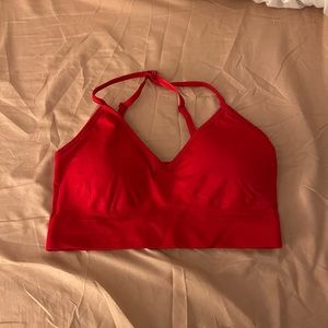 red strappy bralette